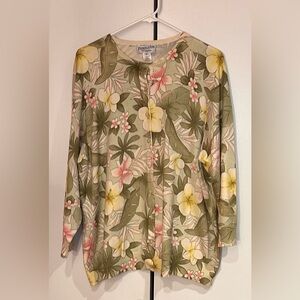 Pendleton Floral Sweater Cardigan